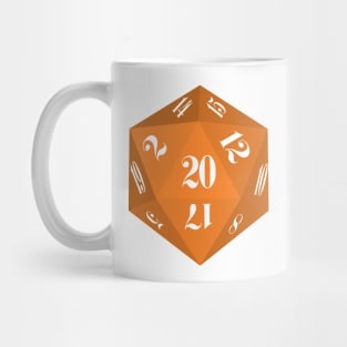 Orange 20-Sided Dice Design Mug